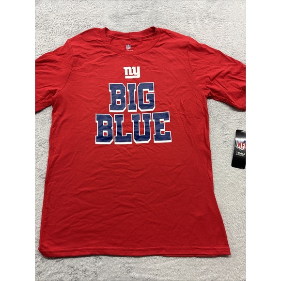 New York Giants NFL Tshirt Boys XL 18/20 Red "Big Blue" - Picture 1 of 5
